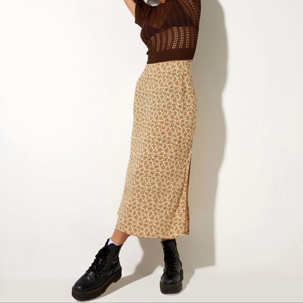 Motel Rocks  TINDRA midi SKIRT WASHED DITSY